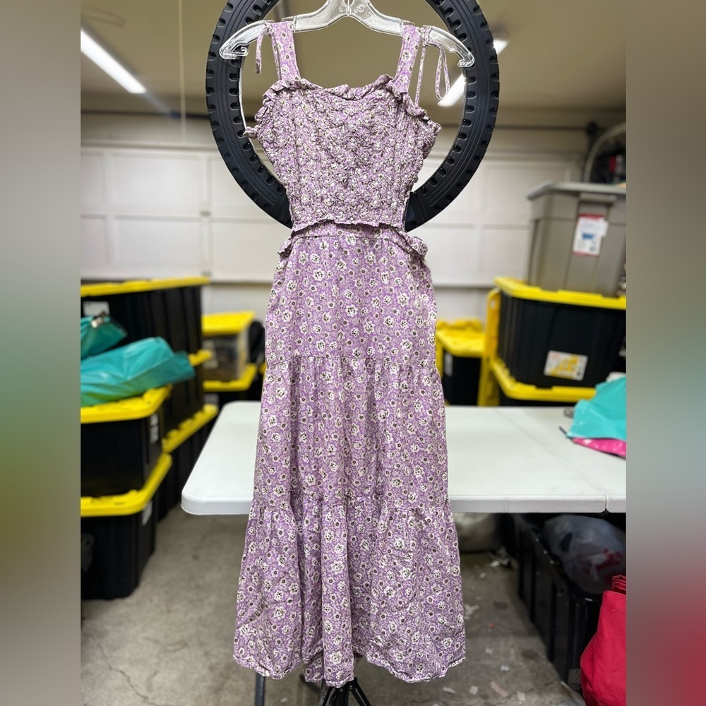 Sea New York Ida Apron Dress Lilac Floral Midi - Picture 9 of 14